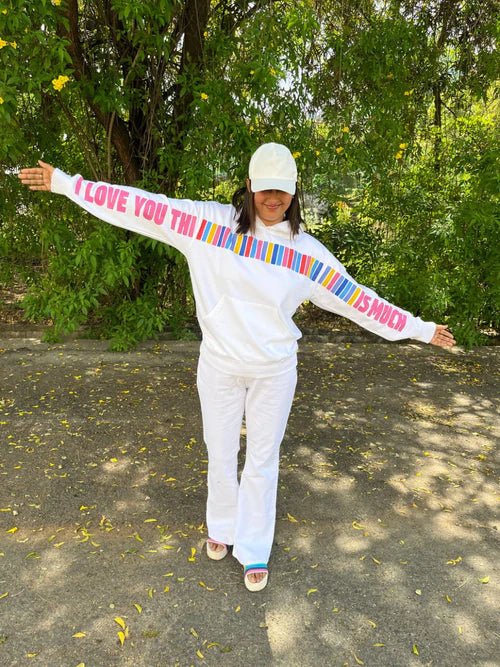 I LOVE YOU THIS MUCH Hoodie — for couples who love effortlessly matching in style XOVRA® - XOVRA.IN